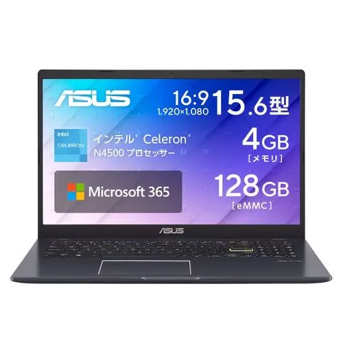 新品 ASUS Vivobook Go ノートPC E510KA-N441BWS[15.6型 | FHD | Celeron | 4GB | 128GB | Windows 11 | Microsoft 365 Basic | ブラック]
